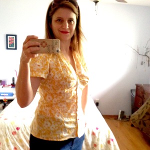 Yellow Vogue blouse in Liberty lawn.